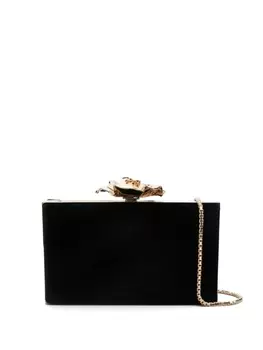 Victoria Beckham мини-сумка Frame Flower Minaudiere, черный