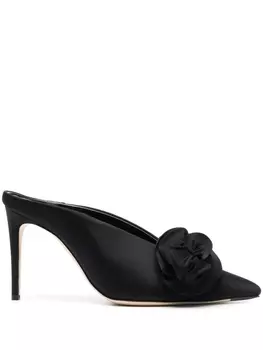 Victoria Beckham мюли с цветочной аппликацией, черный