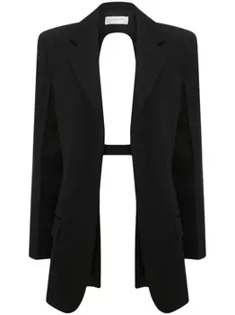 Victoria Beckham однобортный блейзер с открытой спиной, черный