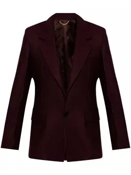 Victoria Beckham однобортный пиджак из смесовой шерсти, коричневый