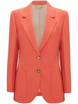 Victoria Beckham однобортный пиджак с накладными карманами, оранжевый