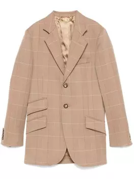 Victoria Beckham пиджак в клетку, серый