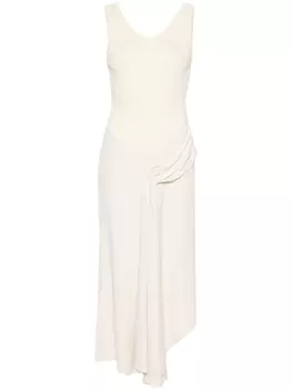 Victoria Beckham платье асимметричного кроя со вставками, нейтральный цвет