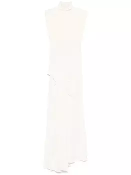 Victoria Beckham платье макси асимметричного кроя, нейтральный