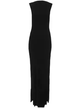 Victoria Beckham платье макси без рукавов со складками, черный