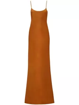 Victoria Beckham платье макси на бретелях, оранжевый