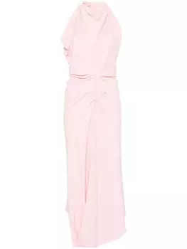 Victoria Beckham платье макси с драпировкой, розовый