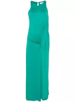 Victoria Beckham платье макси с драпировкой, зеленый
