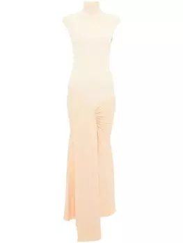 Victoria Beckham платье макси с рукавами кап, нейтральный