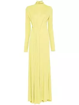 Victoria Beckham платье макси со складками, желтый
