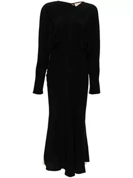 Victoria Beckham платье макси в стиле колор-блок, черный