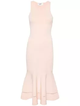 Victoria Beckham платье миди без рукавов, розовый