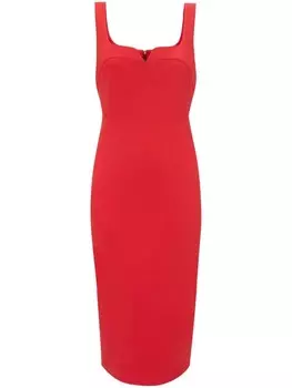 Victoria Beckham платье миди без рукавов, красный
