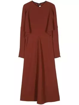 Victoria Beckham платье миди Dolman, коричневый