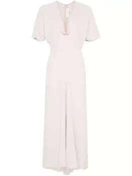 Victoria Beckham платье миди с драпировкой, розовый