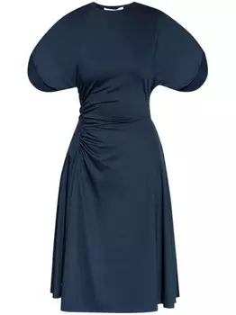 Victoria Beckham платье миди с драпировкой, синий