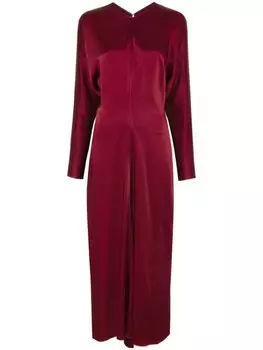 Victoria Beckham платье миди с рукавами долман, красный