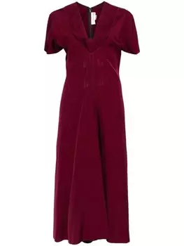 Victoria Beckham платье миди с воротником-хомутиком, красный