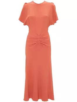 Victoria Beckham платье миди со сборками, оранжевый