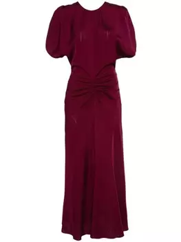 Victoria Beckham платье миди со сборками, красный