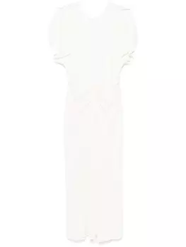 Victoria Beckham платье миди со сборками, нейтральный