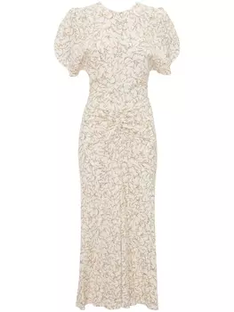 Victoria Beckham платье миди со сборками, нейтральный