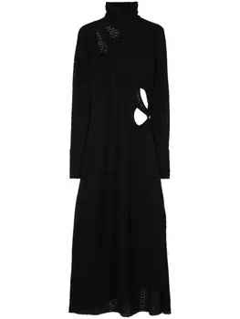 Victoria Beckham платье с цветочной вышивкой, черный