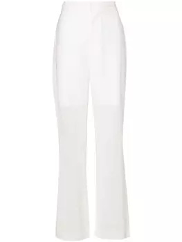 Victoria Beckham полупрозрачные брюки прямого кроя, белый