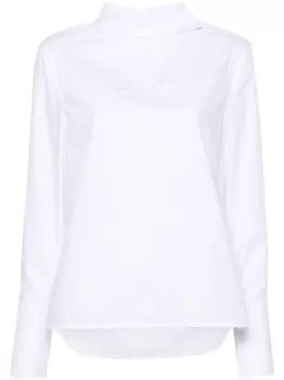 Victoria Beckham поплиновая блузка асимметричного кроя, белый