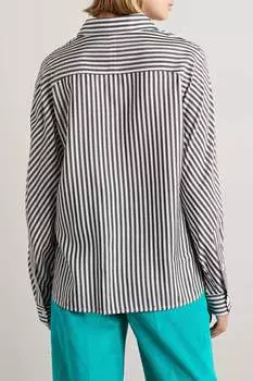 VICTORIA BECKHAM Поплиновая рубашка в полоску, кремовый