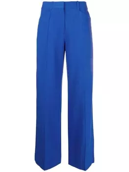 Victoria Beckham прямые брюки с завышенной талией, синий