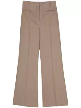 Victoria Beckham расклешенные брюки Alina с завышенной талией, коричневый
