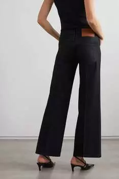 VICTORIA BECKHAM расклешенные джинсы Edie с высокой посадкой и покрытием, черный