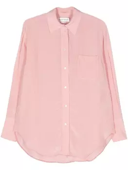 Victoria Beckham рубашка с длинными рукавами и жатым эффектом, розовый