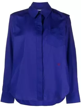 Victoria Beckham рубашка с открытыми плечами, фиолетовый