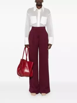 Victoria Beckham рубашка тонкой вязки с вышитым логотипом, белый