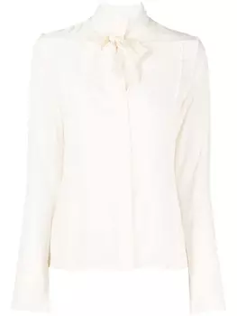 Victoria Beckham шелковая блузка с бантом, белый