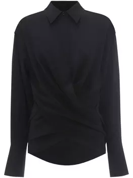 Victoria Beckham шелковая блузка с запахом, черный