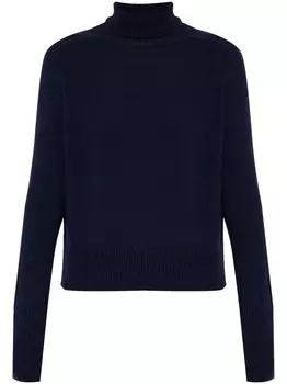 Victoria Beckham шерстяной джемпер с высоким воротником, синий