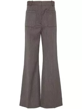 Victoria Beckham широкие брюки Alina из жаккарда, коричневый