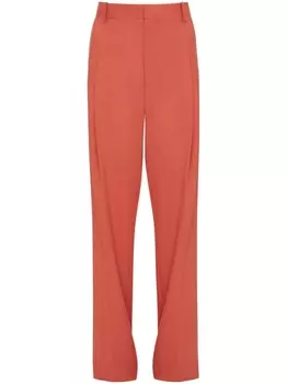 Victoria Beckham широкие брюки со складками, оранжевый