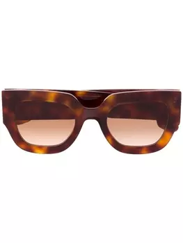 Victoria Beckham солнцезащитные очки в массивной оправе, коричневый