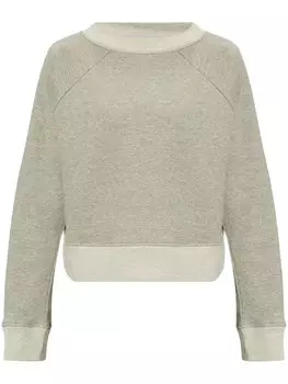 Victoria Beckham толстовка с вышитым логотипом и вырезом-лодочкой, серый