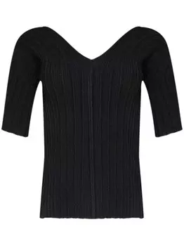 Victoria Beckham топ с V-образным вырезом, черный
