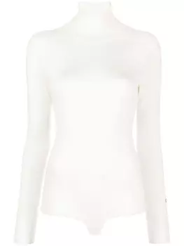 Victoria Beckham топ с высоким воротником и длинными рукавами, нейтральный цвет