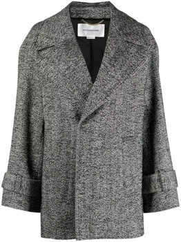 Victoria Beckham твидовый бушлат из вирджинской шерсти, черный