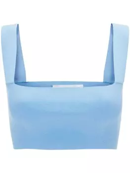 Victoria Beckham укороченный топ-бандо на бретелях, синий