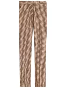 Victoria Beckham узкие брюки с логотипом, нейтральный цвет