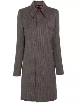 Victoria Beckham жаккардовое однобортное пальто, коричневый