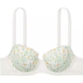Victoria's Secret Бюстгальтер Pink Dream Angels DaisyChainEmbroideryLightlyLined/Ws, женский, белый